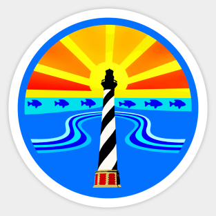 Hatteras Lighthouse Rays Sticker